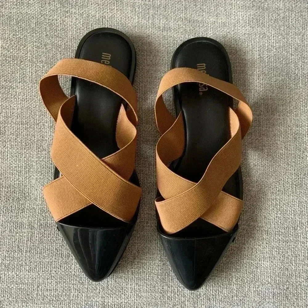 Melissa Black and Tan Sandals